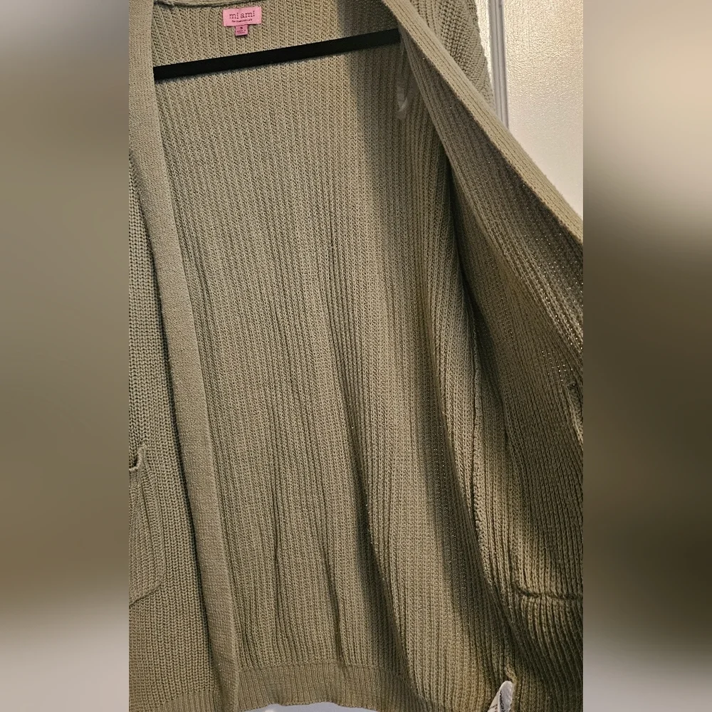 Vintage Olive Green Embroidered Women's Cardigan - Picture 5 of 5